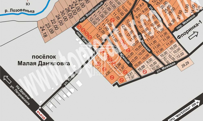 Схема участков в коттеджном посёлке Новая Флоринка | Toprealtor