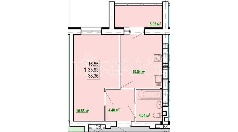 Продам 1 комнатную квартиру в ЖК Победа-2 с видом на лес | Toprealtor