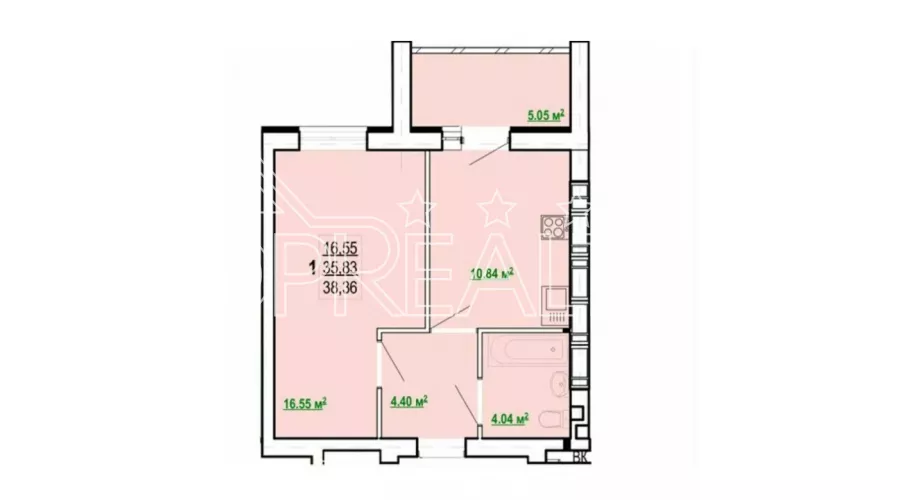 Продам 1 кімнатну квартиру в ЖК Казка | Toprealtor