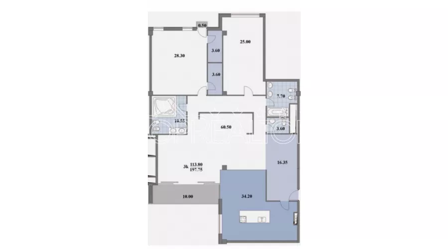 Продаж! 3-кімн. студійна квартира в ЖК Карат | Toprealtor