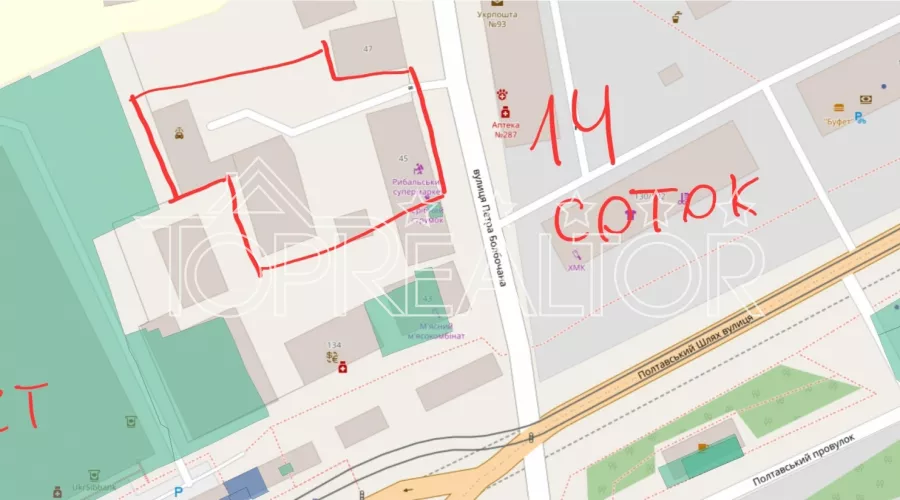 Продам ділянку під забудову під торговий комплекс поряд з м. Холодна гора | Toprealtor